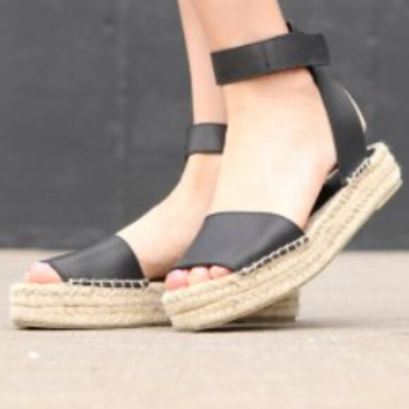 NWT Vince Edie Platform Espadrille Sandal, Black - Picture 4 of 16
